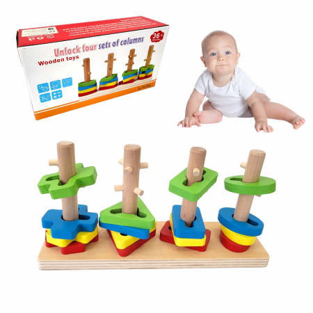 Jocuri - Joc lemn din figurine diferite, set