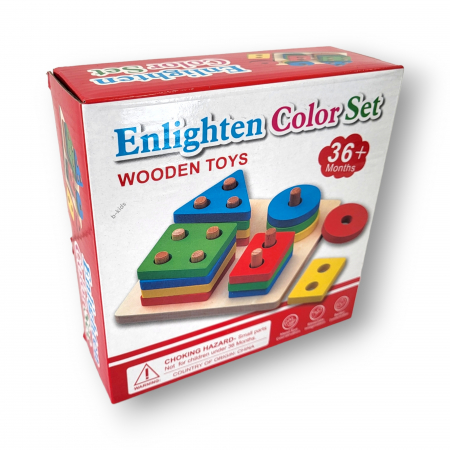 Joc lemn din figurine geometrice, set [1]