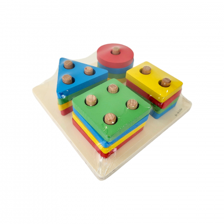 Joc lemn din figurine geometrice, set [2]