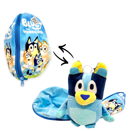 Plusuri - Jucarie Bluey de plus 2 in 1, se transforma in bila, 25 cm
