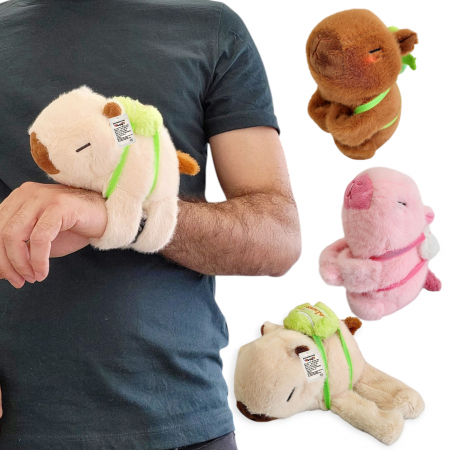 Jucarie de plus bratara - Model Capybara cu sunet si lumina, 16 cm [1]