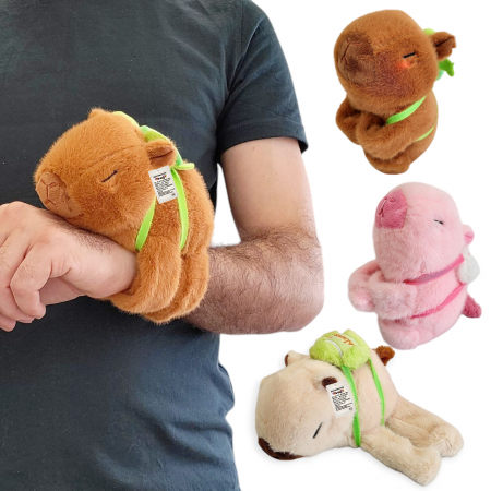 Jucarie de plus bratara - Model Capybara cu sunet si lumina, 16 cm [0]