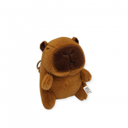 Jucarie de plus breloc Model Capybara cu sunet si lumina, maro, 12 cm [3]