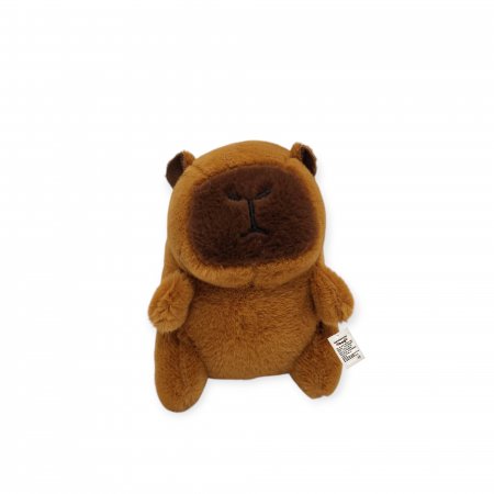 Jucarie de plus breloc Model Capybara cu sunet si lumina, maro, 12 cm [2]