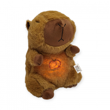 Personaje din plus - Jucarie de plus Capibara respira, cu functie de respiratie si muzica linistitoare, maro
