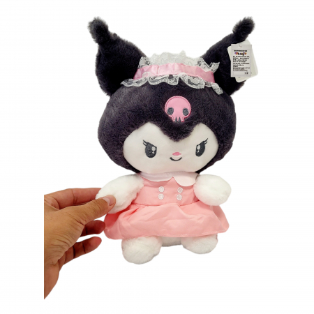 Jucarie de plus - Kuromi, papusi japoneze din seria Hello Kitty, rochita roz [3]