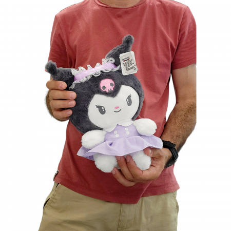 Jucarie de plus - Kuromi, papusi japoneze din seria Hello Kitty, rochita mov [3]