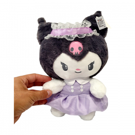 Jucarie de plus - Kuromi, papusi japoneze din seria Hello Kitty, rochita mov [4]