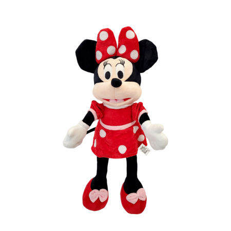 Plusuri medii - Jucarie de plus Minnie Mouse personaj, 40 cm, rosie