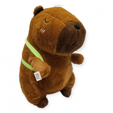 Jucarie de plus mare, Model Capybara cu rucsac țestoasă, maro,  35 cm [2]