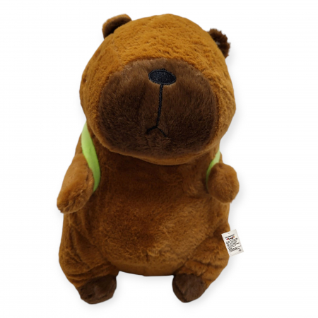 Jucarie de plus mare, Model Capybara cu rucsac țestoasă, maro,  35 cm [1]