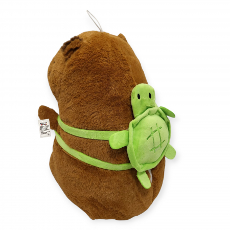 Jucarie de plus mare, Model Capybara cu rucsac țestoasă, maro,  35 cm [4]