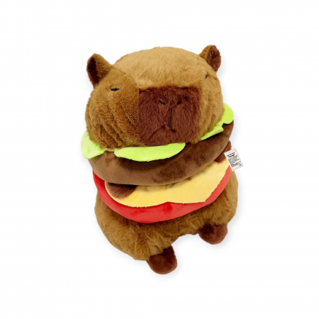 Jucarie de plus mare Model Capybara Hamburger, maro,  30 cm [2]