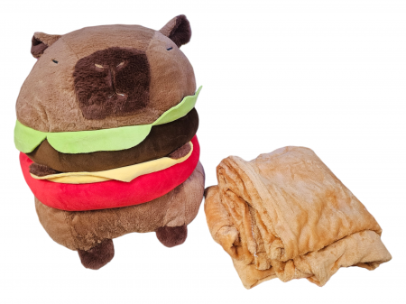 Jucarie de plus mare Model Capybara Hamburger, maro,  50 cm [5]