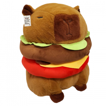Jucarie de plus mare Model Capybara Hamburger, maro,  50 cm [2]