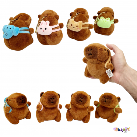 Personaje din plus - Jucarie de plus breloc Model Capybara, maro,  12 cm