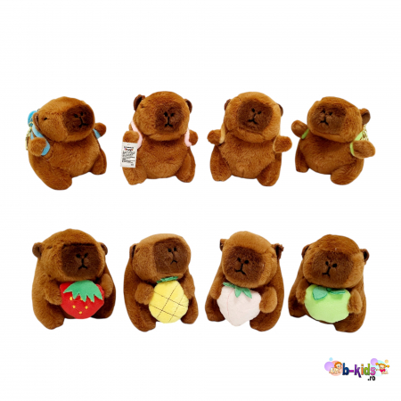 Jucarie de plus breloc Model Capybara, maro,  12 cm [3]