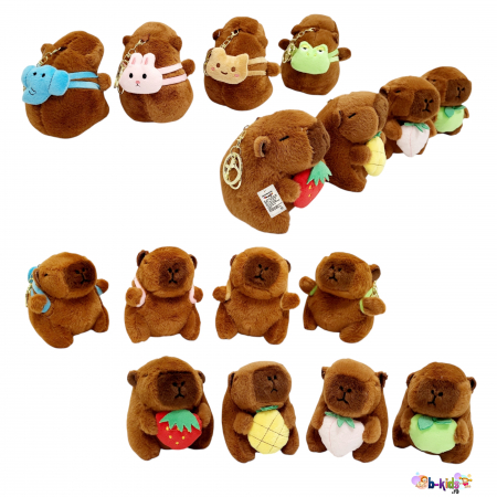 Jucarie de plus breloc Model Capybara, maro,  12 cm [6]