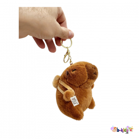 Jucarie de plus breloc Model Capybara, maro,  12 cm [7]