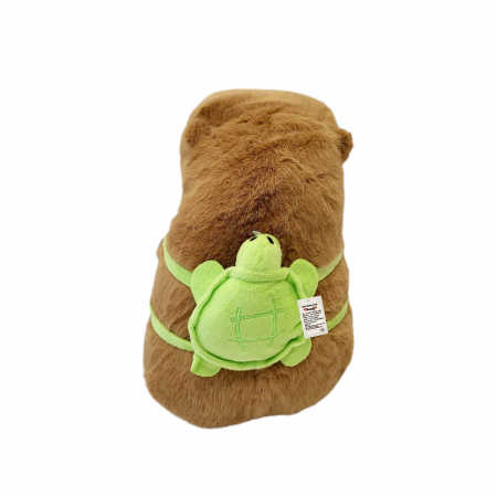 Jucarie de plus, Model Capybara cu rucsac țestoasă, maro,  25 cm [2]