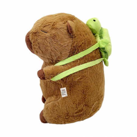 Jucarie de plus, Model Capybara cu rucsac țestoasă, maro,  30 cm [2]