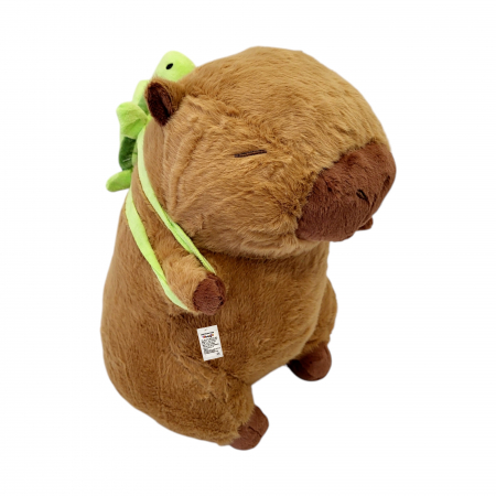 Jucarie de plus, Model Capybara cu rucsac țestoasă, maro,  30 cm [5]