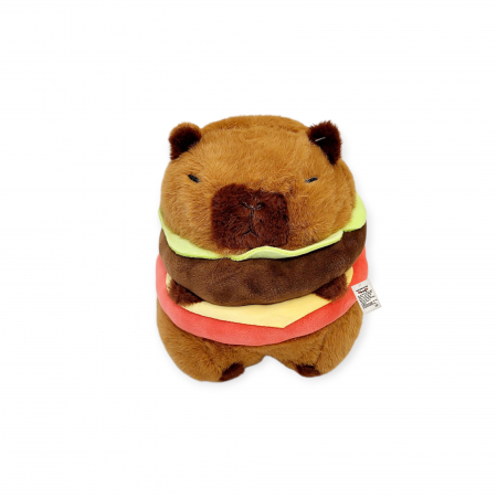 Noutati - Jucarie de plus Model Capybara Hamburger, maro,  20 cm