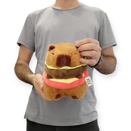 Jucarie de plus Model Capybara Hamburger, maro,  20 cm [3]