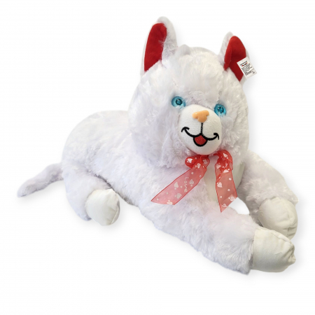 Jucarie de plus - pisica pufoasa mare, alba care miauna, 50 cm [2]