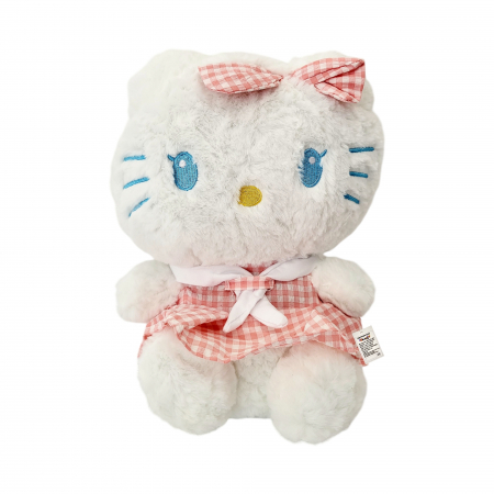 Plusuri medii - Jucarie de plus Hello Kitty cu fundita si rochita, roz