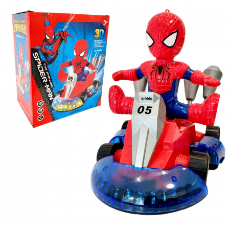 Articole bebelusi - Jucarie Karting Spiderman cu sunete si lumini efect 3D