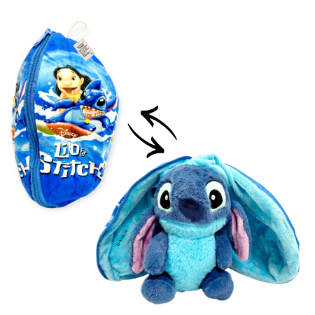 Plusuri - Jucarie Lilo Stitch de plus 2 in 1, se transforma in bila, 25 cm