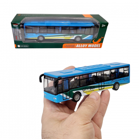 Jucarie masinuta autobuz din metal, 15 cm [1]