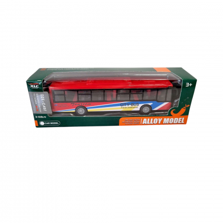 Jucarie masinuta autobuz din metal, 15 cm [3]