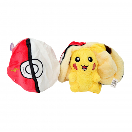 Jucarie Pokemon de plus 2 in 1, se transforma in bila, rosie, 20 cm [1]