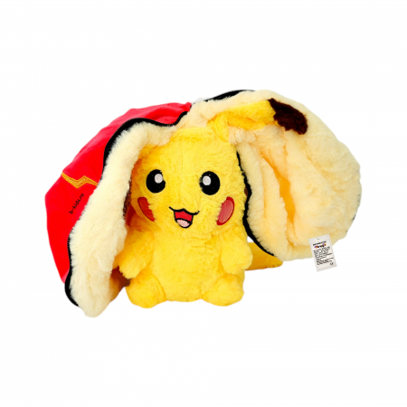 Ocazii speciale - Jucarie Pokemon de plus 2 in 1, se transforma in bila, rosie, 20 cm