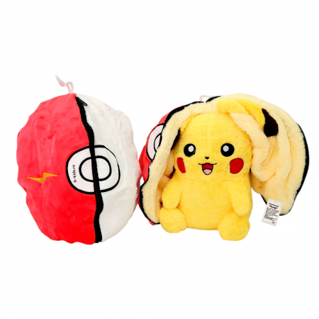 Jucarie Pokemon de plus 2 in 1, se transforma in bila, rosie, 25 cm [1]