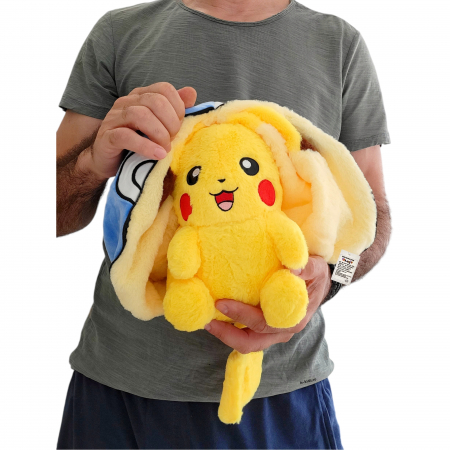 Jucarie Pokemon de plus 2 in 1, se transforma in bila, albastra, 25 cm [3]