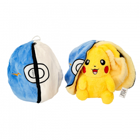 Jucarie Pokemon de plus 2 in 1, se transforma in bila, albastra, 25 cm [1]