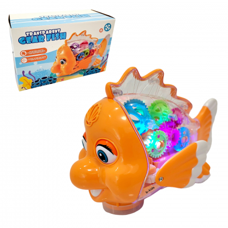 Articole bebelusi - Jucarie Pestisor, Gear Fish, lumineaza, merge, canta.