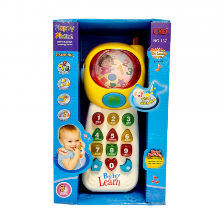 Articole bebelusi - Jucarie Telefon mobil - Baby Learn, cu Melodii si Taste Luminoase