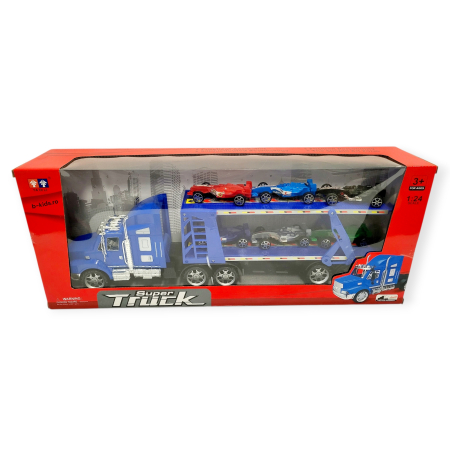 Pentru baieti - Jucarie Tir Trailer mare - Super Truck cu 6 Mașini de Curse