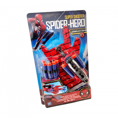 Seturi arme - Manusa lansator Spiderman cu 7 proiectile din burete