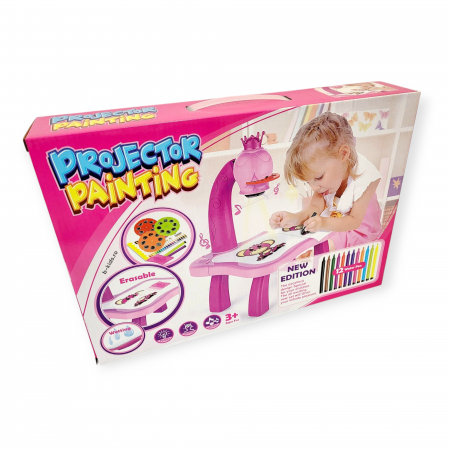 Masa desen educationala cu proiector, roz. [7]