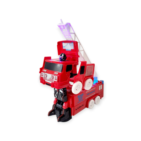 Masina interventii pompieri cu scara Transformers in robot, cu sunete si lumini, 2 in 1 [2]
