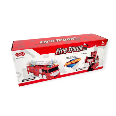 Masina interventii pompieri cu scara Transformers in robot, cu sunete si lumini, 2 in 1 [5]