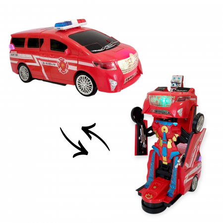Masina interventii pompieri Transformers in robot, cu sunete si lumini, 2 in 1 [2]