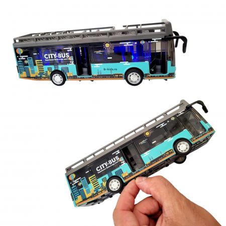 Mașinuță Autobuz Metal – Cu Sunete, Lumină și Uși Care Se Deschid [3]
