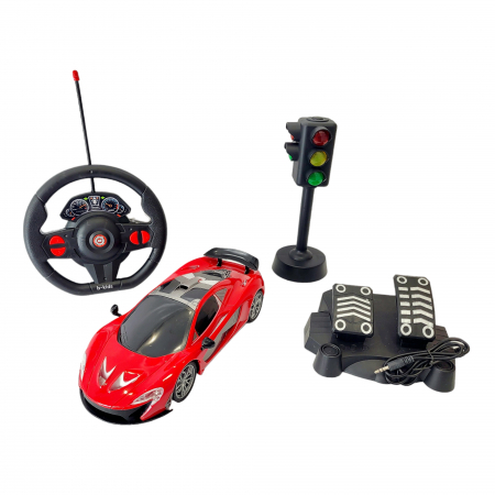 Masinuta cu telecomanda - Raicing Control - cu volan și pedale, rosie [2]