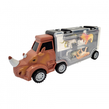 Masinuta in forma de dinozaur cu 6 animalute mici. Animal Truck [3]